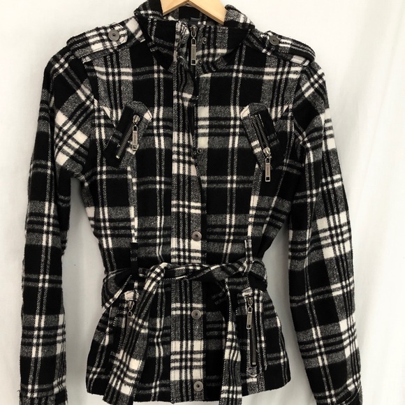🌻JouJou Plaid black and white coat - Picture 2 of 6
